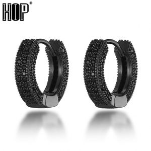 Kleine ronde hoepel oorbel iced out kleurrijke kubieke zirkoon koperen stud cirkel hoepels voor mannen vrouwen hiphop sieraden