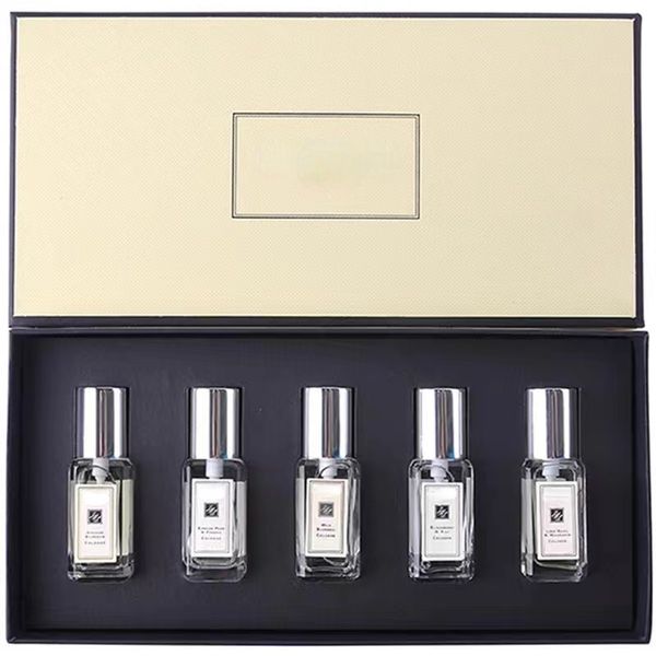 Petite boîte d'échantillons, coffret cadeau de cinq pièces, carillon à vent bleu, poire anglaise, fleur d'oranger, citron vert, parfum de mûre