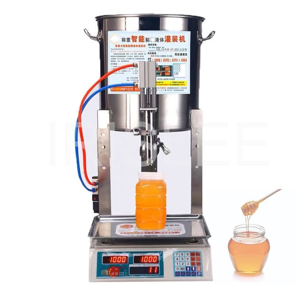 Petite machine de remplissage quantitative liquide semi-automatique de boisson d'huile de cuisson de miel d'acier inoxydable