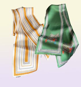 Petit foulard en soie pour femmes, sac slim, marque de luxe, étroit et Long, ceinture décorative, bandeau à la mode, styliste 5863594