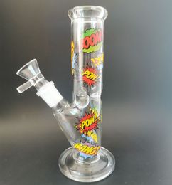 Kleine maat 8 inch handgeschilderde glazen water bong waterpijp met prachtige patronen Olie DAB Rigs rokende pijpen