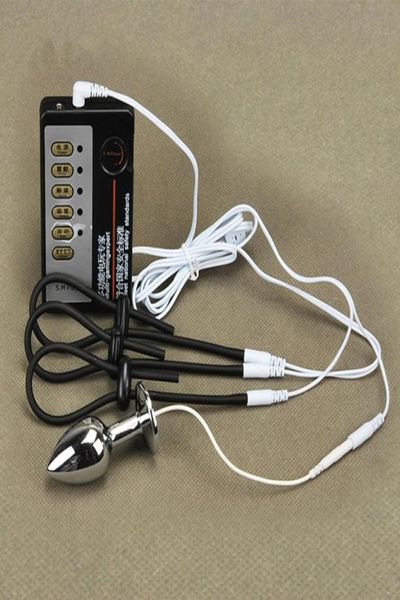 Petite taille anal plug finis anneau électrique hôte et câble électro choc sexe toys stimulation électro