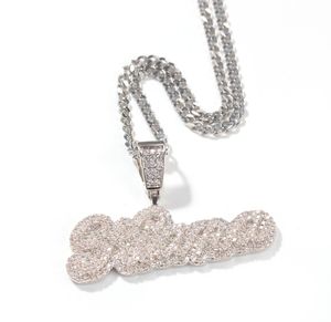 Collier pendentif avec lettres initiales personnalisées de petite taille, deux couleurs pour femmes, bijoux Hip Hop, joli cadeau DIY, 8519058