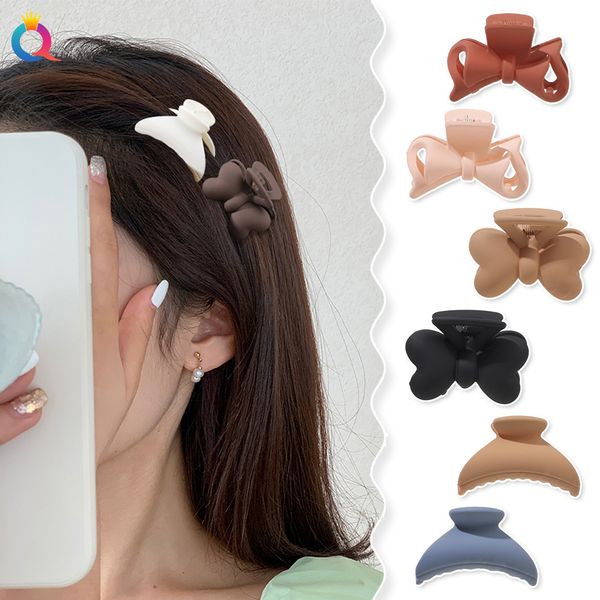 Petite Taille Mat Couleur Arc Cheveux Griffe Géométrie Clip Épingle À Cheveux Barrettes pour Femmes Fille Accessoires Chapeaux Cheveux Griffe En Gros 2328