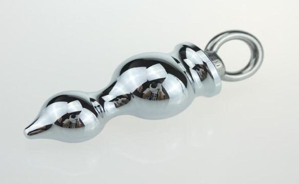 Plug Anal en acier inoxydable en métal unisexe de petite taille avec lien de Suspension bout à bout perle adulte produit Bdsm sexe Anus jouet pour lesbienne8859801