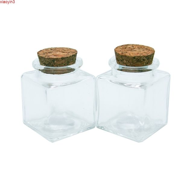 Botella cuadrada pequeña con tapones de corcho, botellas de vidrio vacías transparentes, dulces de glicirriza, sello de grado alimenticio, frascos de 50ml, viales de 24 piezas de alta calidad
