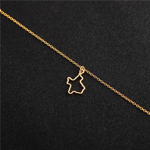 Small State of Texas Map Bracelet Simple Hollow Sound Texan American USA TEPown TX State Charm Chain Bracelets for Women