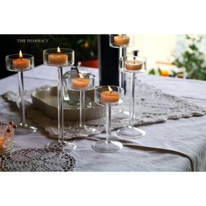 Small Tealight Holder Bandlers Poldlers Set Glass Candlersrs Home Decor Table Table Centres de table