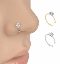 Petits 5 cristaux transparents clairs nez du nez du nez argenté du cerceau de pote de pote bijoux de bijoux cne pour 4261751