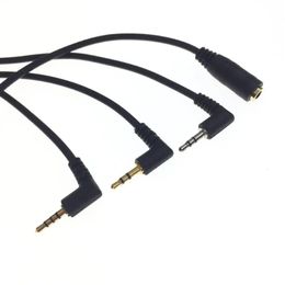 Câble casque petit à grand 3 sections 4 sections 2,5 mm à 3,5 mm Câble adaptateur audio 3.5 Femelle à 2,5 mâles à 90 degrés Elbow