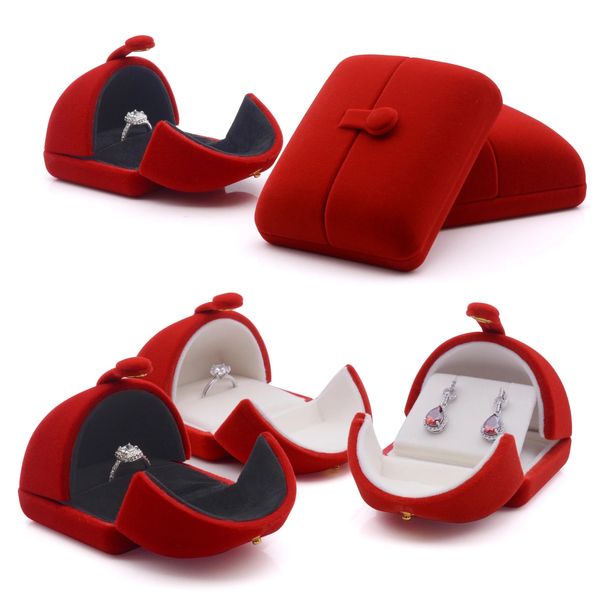 Pequeño collar de terciopelo Caja colgante Joyas Cajas de regalo Organizador para bodas Navidad Acción de gracias Cumpleaños Escaparate Muestra 240301