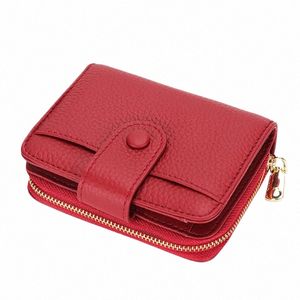 Petit portefeuille femmes en cuir véritable portefeuilles à glissière porte-monnaie porte-carte portefeuilles femme court sac à main pour femmes dames portefeuille mini b3HF #