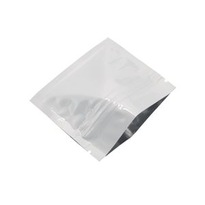 Bolsas pequeñas blancas de 7,5x6cm con cierre de cremallera, bolsas de embalaje de papel de aluminio, cápsulas para embalaje de té, bolsa de almacenamiento Mylar, bolsas con cremallera resellables, 200 unids/lote