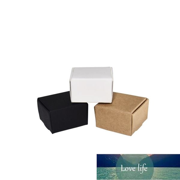 Petite boîte d'emballage en papier Kraft blanc pour bijoux bricolage savon cuisson boulangerie gâteaux biscuits bonbons boîtes de rangement usine