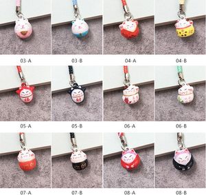 Kleine Groothandel 10 stks Mini Lucky Cat Ketting Mobiele Telefoon Charm Strap Bell Mobiele Telefoon Hanger Lanyard Mode Tas Accessoires #703