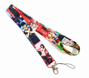 Kleine groothandel 20 stks Japan anime haikyuu !! Lanyard Halsband Clip Black Stripe voor autosleutel ID-kaart Mobiele telefoon Badge Houder Cartoon Gift