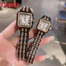 Kleine Damesmode Vierkante Romeinse Horloge Rose Goud Zilver Zwart Quartz Roestvrij Staal Dame Horloges orologi da donna di lusso235Y