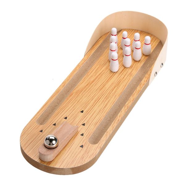 Petite boule de bowling en bois jouets jeux d'intérieur parents et enfants jeu de table ronde interactif