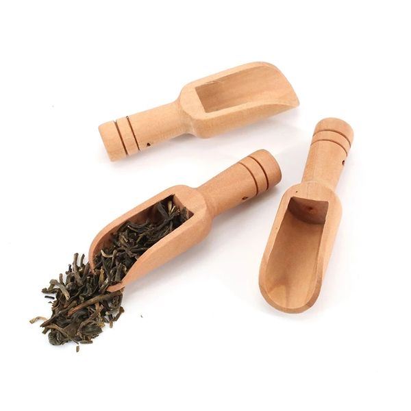 Petite cuillère à thé en bois Petite pelle à sel cuillères à assaisonnement pour lait en poudre Inventaire en gros