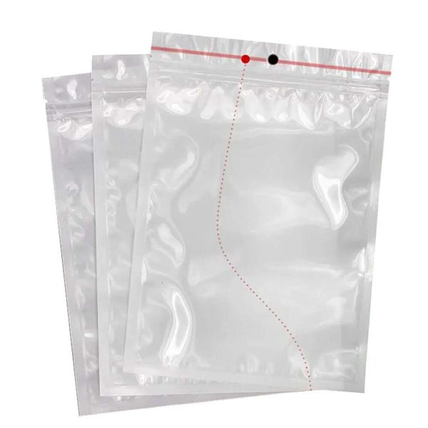 Sacs de package en plastique de verrouillage blanc en gros transparent à zip avec fermeture auto-jointe transparent ziplock poly sac d'emballage trou de serrure par verrouillage