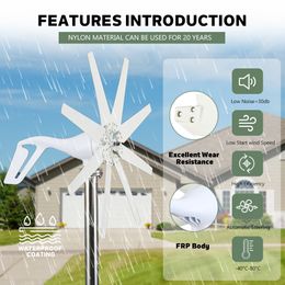 Smaraad gratis energie 1000W horizontale windturbinegenerator 12V 24V 48V alternatieve hernieuwbare windmolen met MPPT -controllerler