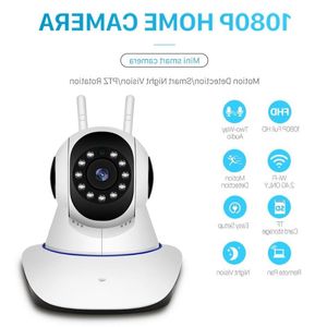 FreeShipping Smart 1080P WiFi Cámara IP Inalámbrica Interior Cámara IP de 2MP 360 grados Visión nocturna panorámica para el hogar Max 64GB Aplicación iCSee Ajijf