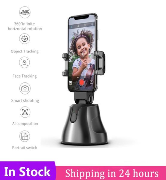 Smart 360 Selfie Shooting Gimbal Face Seguimiento de objetos Selfie Stick Apai Genie Soporte para teléfono inteligente para Po Vedio Vlog Live Show2616536