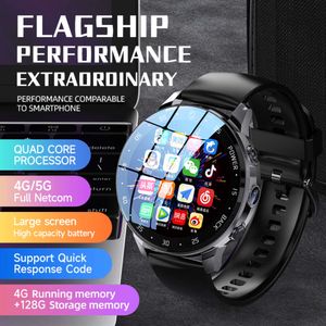 Smart 4G + 64 Go Watch Dual Camera Global Call Plable Plable 4G SIM Carte avec WiFi GPS Outdoor Sport Android Wrist Montres pour hommes es