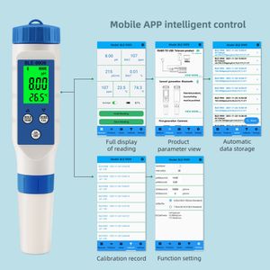 Smart 5 en 1 Salinité EC TDS TEMP PH MEDER BLUETOOTH EAU CONTRÔLE DE PH TESTER CONTRÔLE D'APPLOI