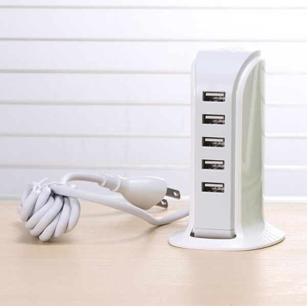 Tour d'alimentation intelligente pour téléphone Android, chargeur USB 4A à 5 ports, chargeurs rapides multi-Usb, puissances de voyage