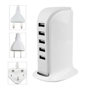 Smart Android Power Tower 6A 5 poort USB-opladers Multi USB Travel Powers voor Samsung S7 S8 Tablet PC