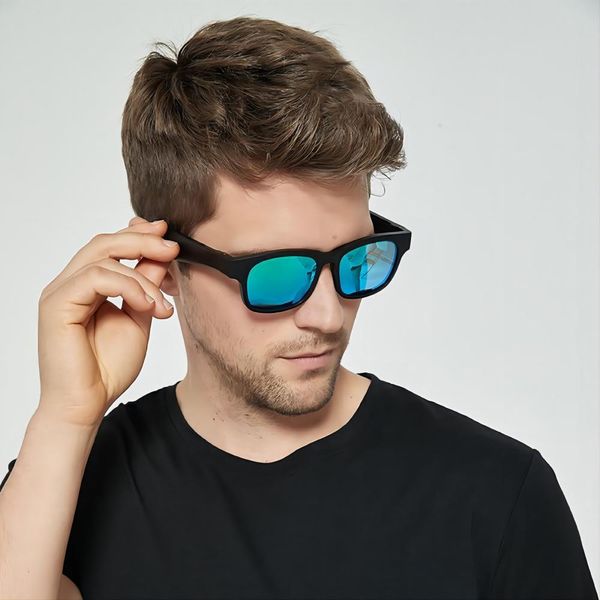 Gafas de sol con Audio inteligente, lentes con revestimiento polarizado, auriculares Bluetooth, altavoces duales, llamadas manos libres 2 en 1