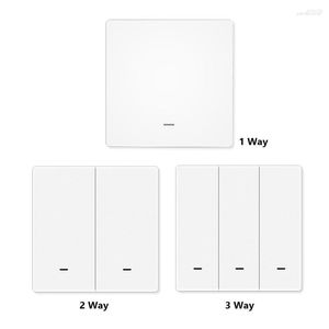 Modules d'automatisation intelligents Commutateur de panneau mural sans fil ZigBee compatible Bluetooth Prise en charge de 1/2/3 gangs Tuya Life App Control Hub requis