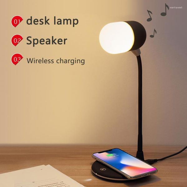 Modules d'automatisation intelligents Bluetooth compatible en haut-parleur chargés sans fil trois en un tactile lampe de table de nuit de nuit décoration de bureau