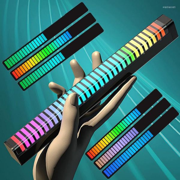 Módulos de automatización inteligentes RGB Control de sonido de música Luz de tira LED Lámpara de atmósfera de ritmo de recogida activada por voz 3D Lámparas de tubo de colores