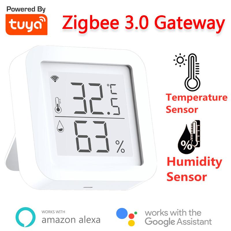وحدات الأتمتة الذكية Tuya Zigbee Wireless Gateway مع استشعار رطوبة درجة الحرارة لتطبيق Home Kit App ControlsMart