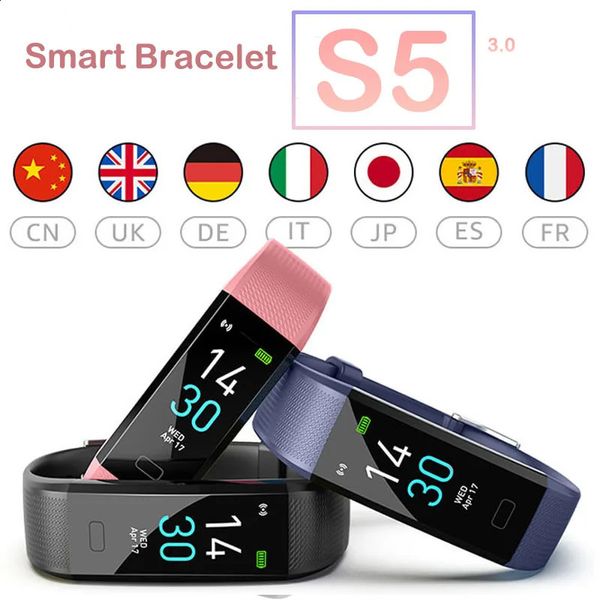 Smart Band S5 Sport Montre Femmes Multilingue Fréquence Cardiaque Moniteur de Pression Artérielle Étanche Fitness Bracelet Hommes Montres 240127