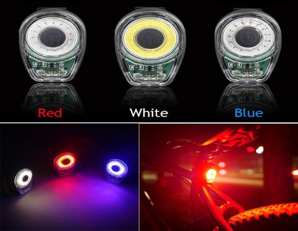 Luz trasera de bicicleta inteligente luces de advertencia de carga USB LED MTB lámpara de seguridad trasera redonda accesorio para bicicleta ALS883444968