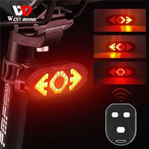 Smart Bike Wireless Remote Turn Signal Lights USB LED TAULLight Cycling -kop achterlamp fietsonderdelen 0202