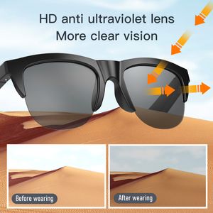 Smart Bluetooth 5.3 Brille Kopfhörer Anti-Blu-ray Stereo Doppellautsprecher Touch Wireless Bluetooth Sonnenbrille Headset HiFi Klangqualität Outdoor Kopfhörer