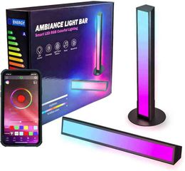 Barras de luz LED RGB Bluetooth inteligentes, barras de retroiluminación de ambiente con múltiples modos de música de escena para juegos de PC, lámpara de decoración de TV H220423