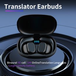 Smart Bluetooth Translation Headset Translator Simultane Interpretation Bluetooth Oproep Luister Song Sport Portable Multi-Taalt vertaal headset