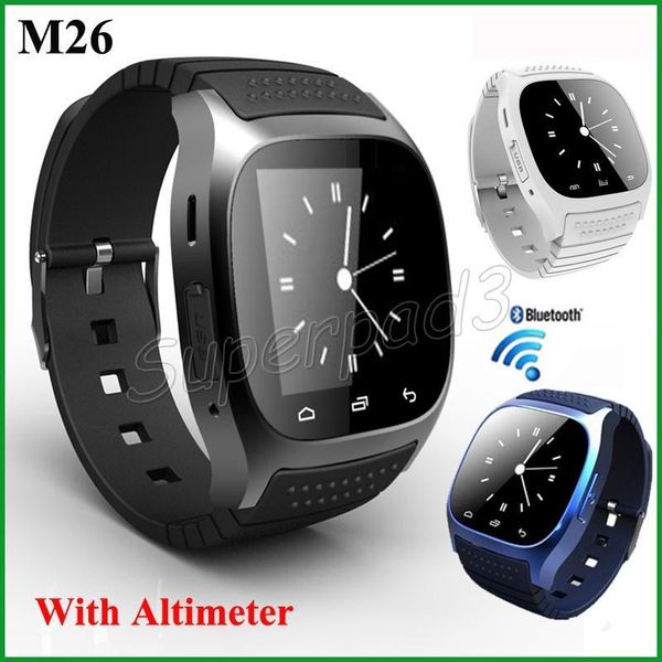 Reloj inteligente Bluetooth M26 Smartwatch con pantalla LED Dial SMS podómetro altímetro cronómetro VS DZ09 GT08 reloj para teléfono iOS Android