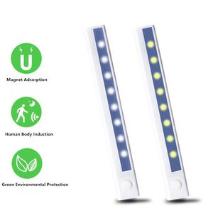 Sensor LED inalámbrico de cuerpo inteligente, luz nocturna PIR, lámpara LED de movimiento infrarrojo magnético, lámpara de pared de barrido manual para armario, escaleras, sala