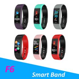F6 Smart Armband Hartslag Monitor Waterdicht Fitness Tracker Bluetooth Watch Band voor Android iOS Dames Heren Polsband