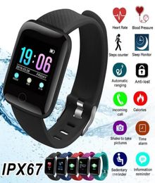 Smart Bracelet Fitness Tracker Hartslag Blooddrukmonitor IP67 Waterdichte sport Smart Band 116 Plus voor Android iOS 116Plu6500315