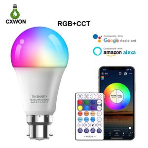 SMART BULB GEEN HUB Vereiste groepsregeling Dimable Multicolor WiFi Lightbollen werken met Alexa Google Home Siri 110-265V