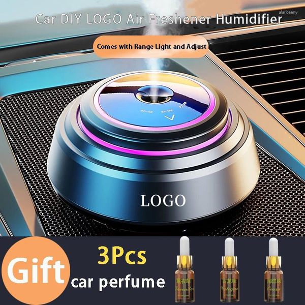 Ambientador inteligente con logotipo DIY para coche, purificador de aromaterapia, humidificador de aleación de fragancia para difusor de aceites de Perfume, accesorios