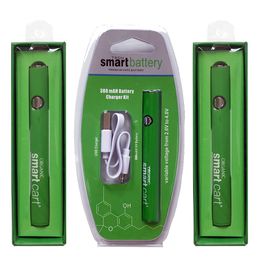 Smart Cart Battery 380mah VV variable Tension 510 Fil batterie Préchauffez Préchauffage Vape Pen Batteries Bas USB chargeur pour cartouches d'huile