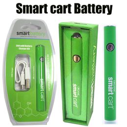Batterie de préchauffage de batterie de chariot intelligent avec chargeur USB Blister Kit Vape Pen 380mAh Fit pour 510 cartouches d'huile épaisses VV